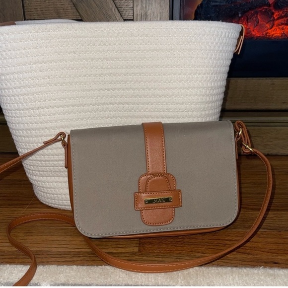 IMAN Handbags - IMAN Crossbody Purse - Like New - Beige Taupe - with dust bag